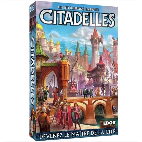 Asmodee Citadelles - 4:e upplagan, bluff- och strategispel (2-7 spelare, 10+, 30 min) blå/beige/brun