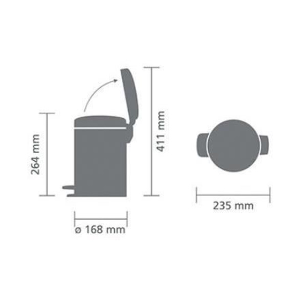 Newicon 3 l vitpennare vit Kod A - Brabantia Vit