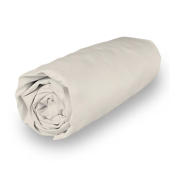 Lakan i polycotton 160x200 cm PERCALE linne, av Soleil d'ocre Ecru