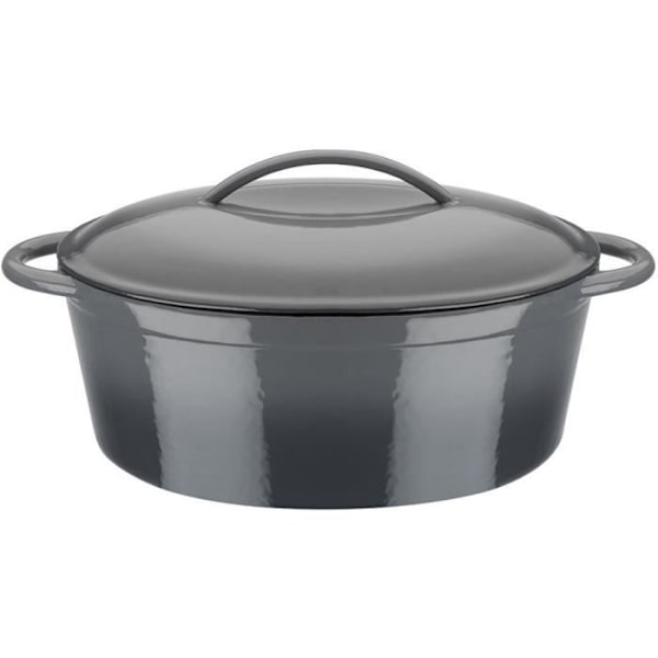 Cocotte gjutjärn - GSW - GRÅ SKUGGA - 33 x 25 cm - Oval - Induktion - Grå Grå Inredning Beige
