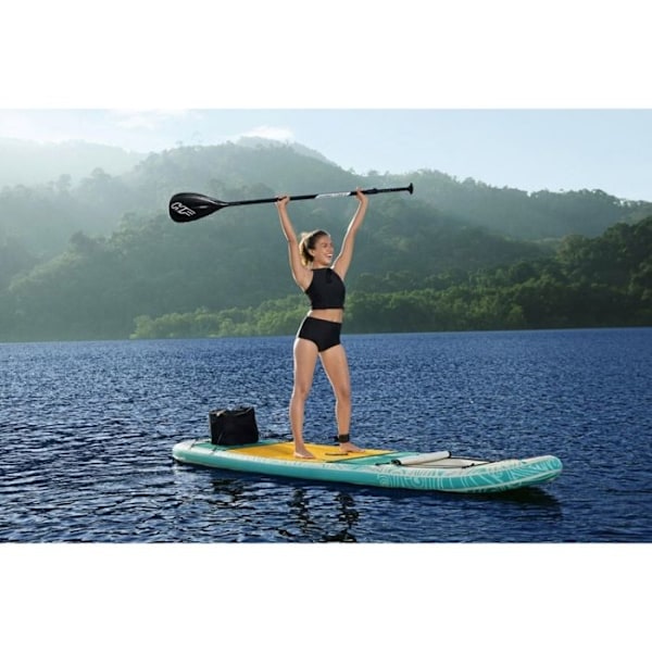 BESTWAY Panorama Hydro-force™ uppblåsbar paddelbräda, 340 x 89 x 15 cm, max 150 kg, genomskinligt fönster, pump, koppel Orange