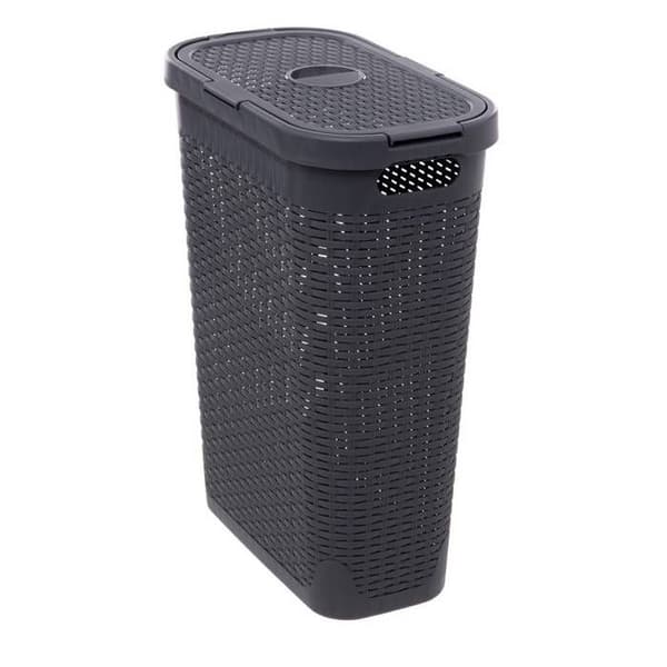 Slim Rattan korg 40L grå betong Grå