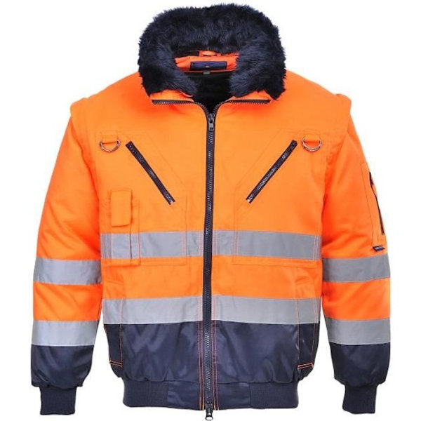 Blouson pilot 3 i 1 - Portwest - PJ50 - Hög synlighet - Orange/Blå - Unisex Orange/marinblå M
