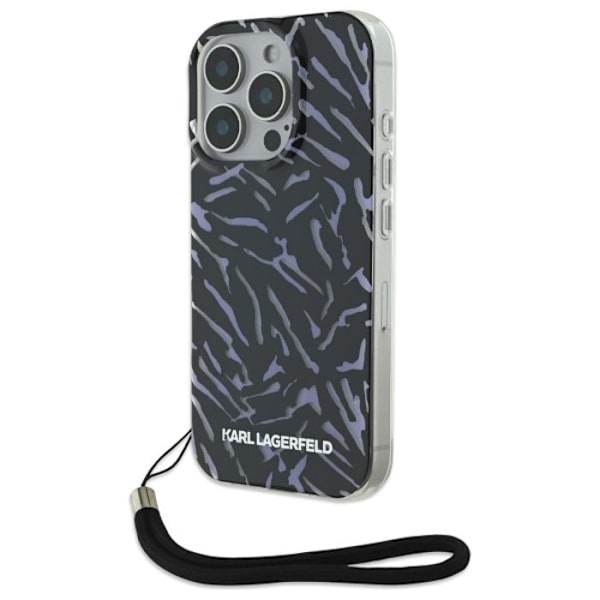 Coque Karl Lagerfeld Zebra med snöre för iPhone 16 Pro Max (violett)