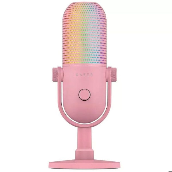 Mikrofon USB - RAZER - Seiren V3 Chroma - Superkarbid - Tryck-för-att-tysta - Kvarts
