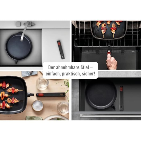 Grillpanna - Woll - Diamond Logic XR - Induktion - 28 x 28 cm - Svart Svart
