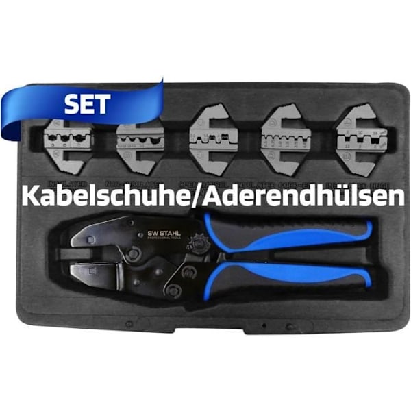 Krämpverktyg - SW-Stahl - 42585L - Utbytbara spetsar - Elektrisk skydd - Svart färg