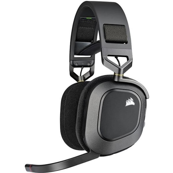 HS80 RGB trådlösa hörlurar - CORSAIR Carbon - Headsetmikrofon - Dolby Atmos - Trådlös teknologi Kol