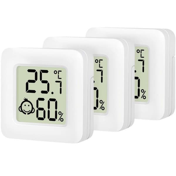 Mini digital termometer/hygrometer, paket med 3