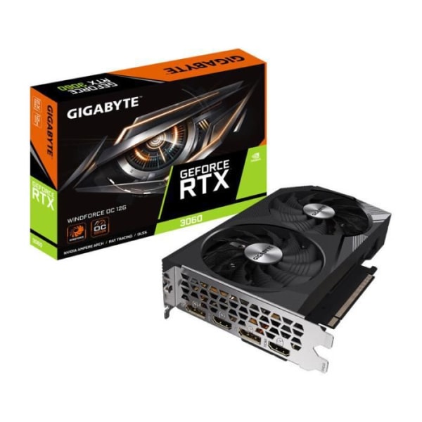 Gigabyte RTX 3060 WF2OC-12GD 2.0 grafikkort - svart - TU