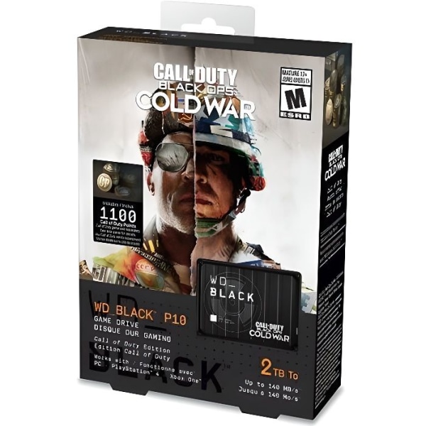 Western Digital WD Black P10 Call of Duty Edition 2TB extern spelhårddisk Svart