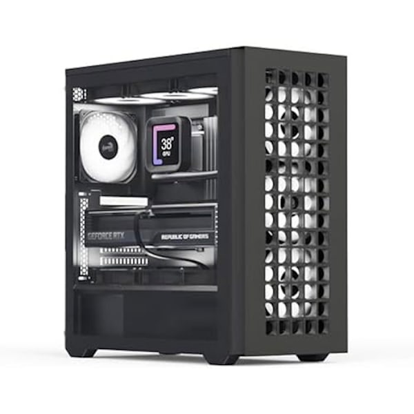 AeroCool D502A Mid Tower-väska, Mesh-frontpanel, 360 mm kylarfäste, 11 fläktplatser,