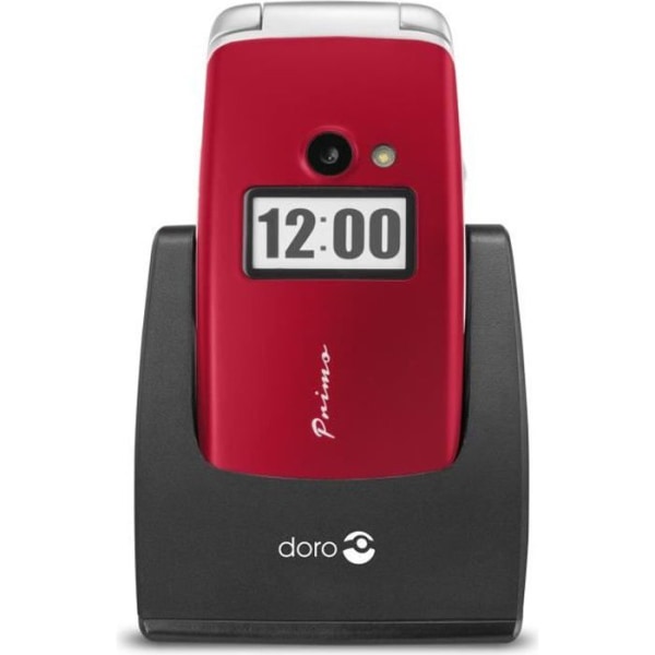 Doro Primo 413 mobiltelefon - Flip - Röd - Enkelt SIM - 2 MP - 1050 mAh