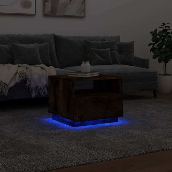 vidaXL Sofabord med LED-lampor, Sofa-bord, Sidebord, Stue-møbel, Modern, 839830