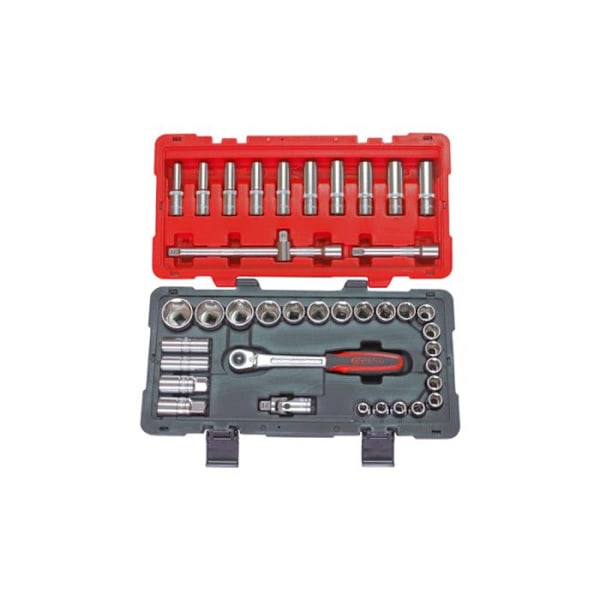 ULTIMATE® 1/2'' uttag och tillbehörsset, 39 delar - KS Tools 922.0639 - Spärrfodral