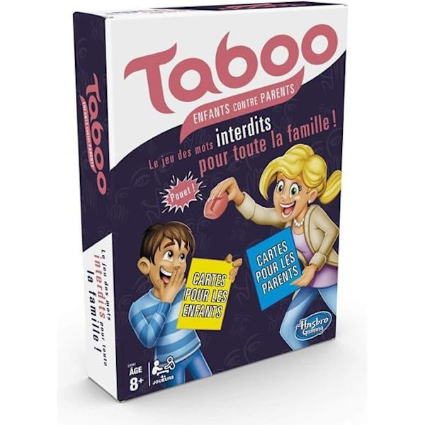 TABU Barn mot föräldrar, Reflektionsbrädspel, Brädspel för familjens franska version Barn mot föräldrar