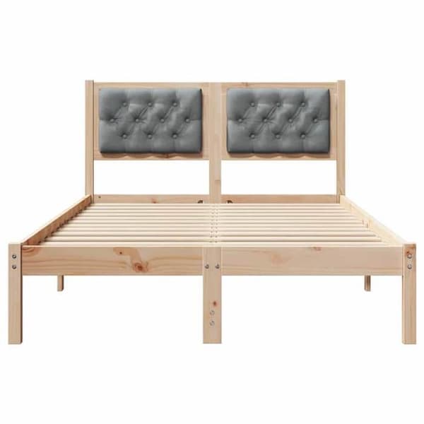 vidaXL Sängram Ljusgrå 120 x 200 cm Massivt trä 878189
