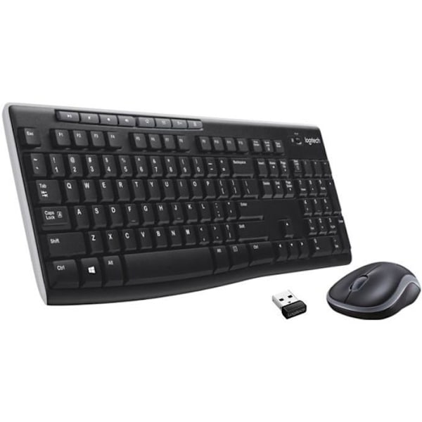 Trådlöst tangentbord och musset - Logitech - MK270 - Windows Svart