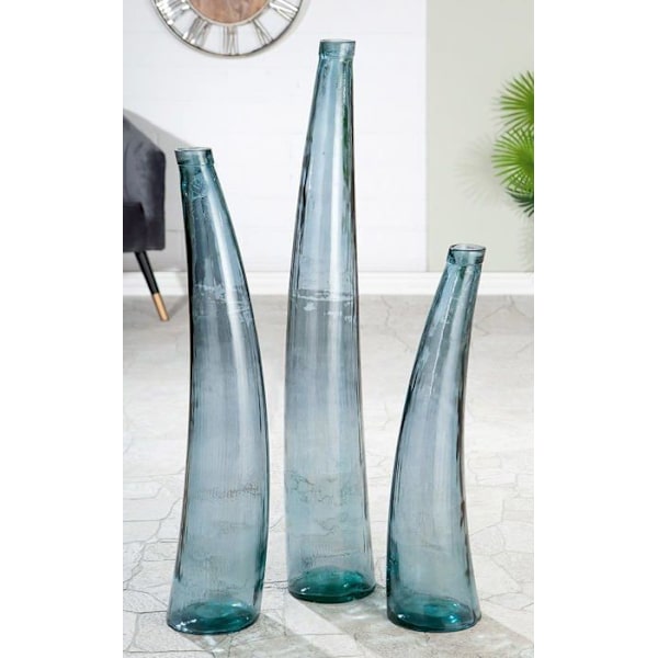 Vas - soliflore Gilde - 39197 - Corno petroleumvas i återvunnet glas Europeisk tillverkning H 80 cm 20 cm
