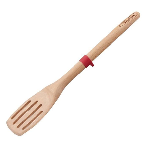 TEFAL INGENIO Vinklad spatel i bokträ och platinasilikon 32 cm K2303314 Beige och röd