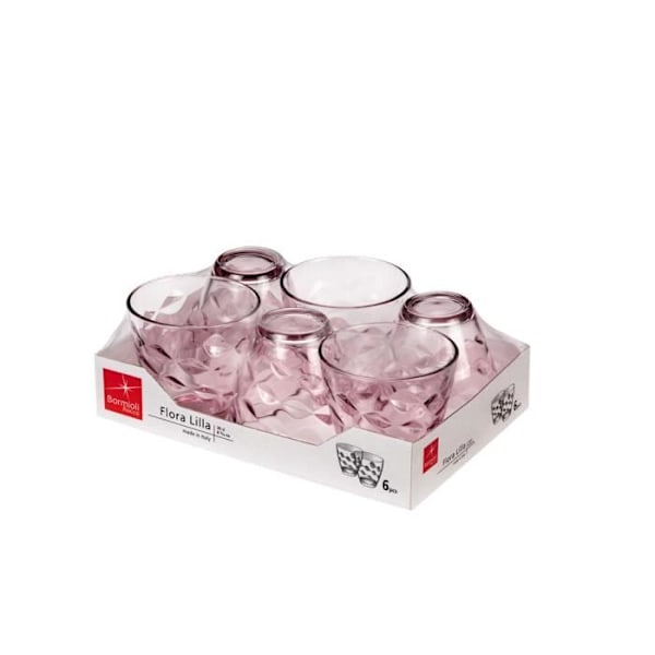 Glastumlare - Flora - Set om 6 - Lila - Platt glas - Tål diskmaskin Lila