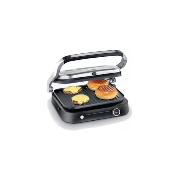 Kontaktgrill - SEVERIN - Pro - 7 automatiska program - Non-stick plattor - 2000 Watt Silverfärg