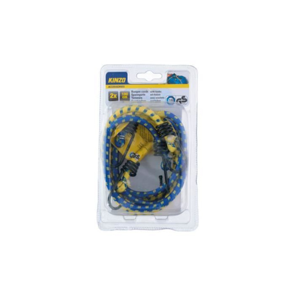 Elastisk Spännare Set Med Krokar 100cm 2u - GENERIC - Vit