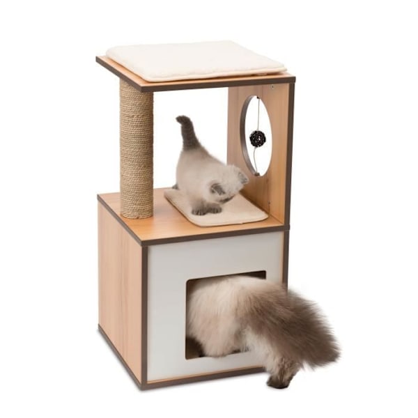 Vesper Cat Tree 37 x 37 x 72,5 cm V-låda Liten Natur H72,5 cm Trä