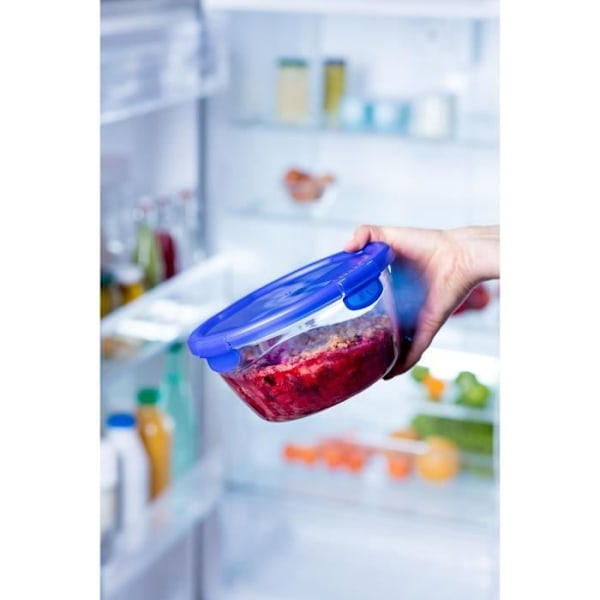 PYREX COOK & GO Rund förvaringsfat 0,7l 15cm + Blått lock blått lock