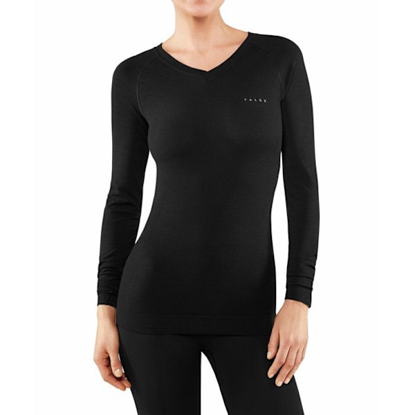 T-shirt med lång ärm - Falke - Wool-Tech Light - Merinoull - Bekväm - Svart svart M