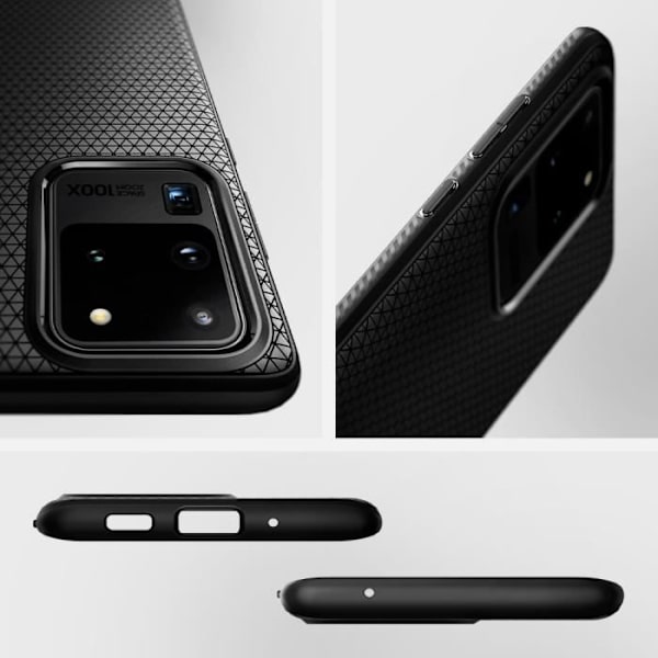 Fodral - Spigen - Galaxy S20 Ultra - Geometriskt mönster - Dubbelt skydd - Mjuk TPU Svart