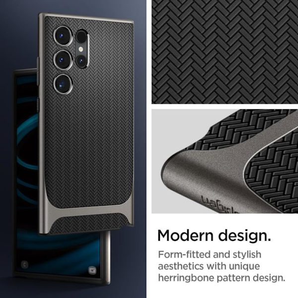 Coque Spigen Neo Hybrid för Samsung Galaxy S24 Ultra (metallgrå) pistol metall