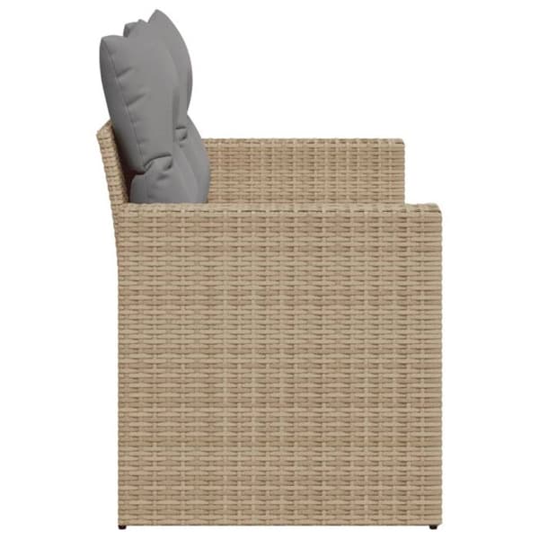 vidaXL Sofaset för trädgård med kuddar 2 platser beige flätad harts 366105