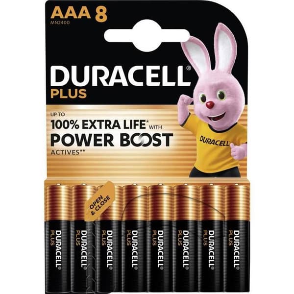 Duracell Plus Power Boost Batteri LR3 (AAA) alkaliska 1.5 V 8 st