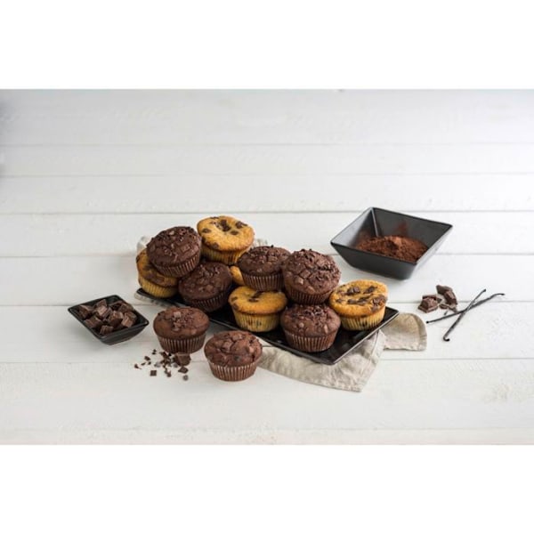 Muffinsform - Zenker - Svart metallisk - 6 fack - Rostfritt stål - Non-stick Svart