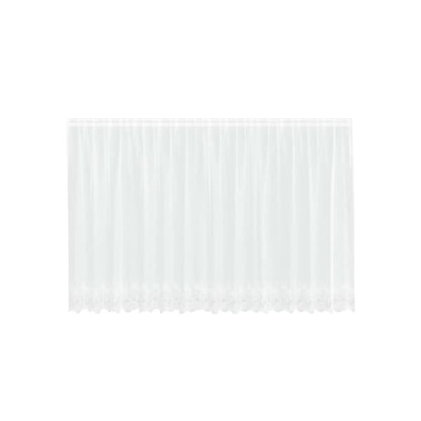 Blommönstrad spetsgardin - vidaXL - Vit - 140x400 cm - Polyester - Ljusfilterande - Lätt - Hållbar Vit