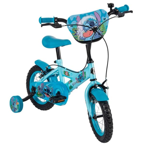Barncykel - HUFFY - Stitch - 12" hjul - 2 bromsar & stödhjul - Blå (3-5 år) Blå