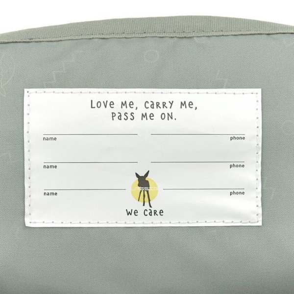 Ryggsäck - Lässig - Happy Prints Mini Square - Blågrå - 21x26x10,5 cm - Barn unisex grå blå, vit, kräm