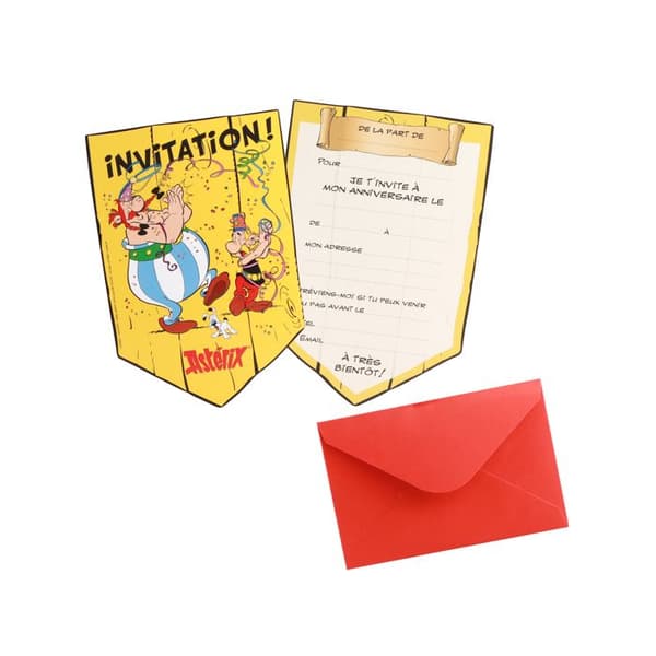 8 Astérix inbjudningskort