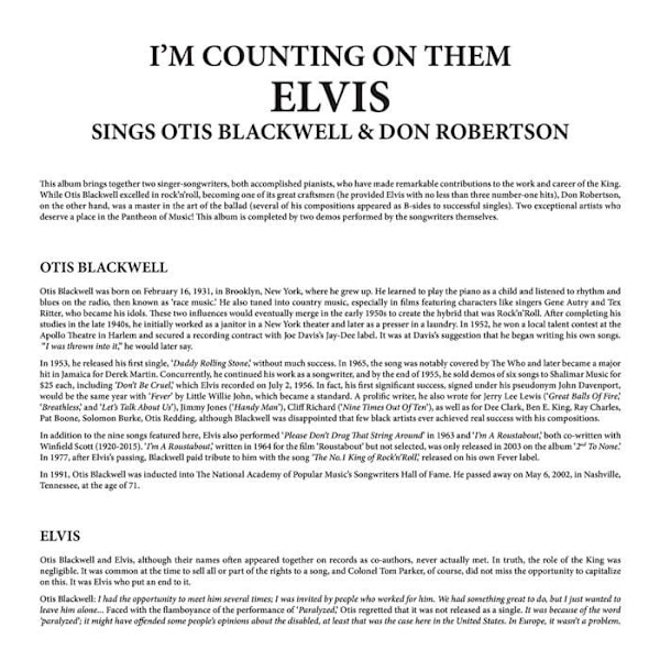 Vinylsamling Culture factory I'm Counting On Them: Otis Blackwell - Don Robertson Songbook Vinyl Blue Galaxy