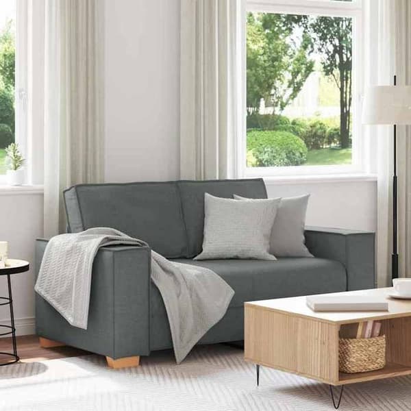 Grå tvåsitsig soffa 120 cm Tyg
