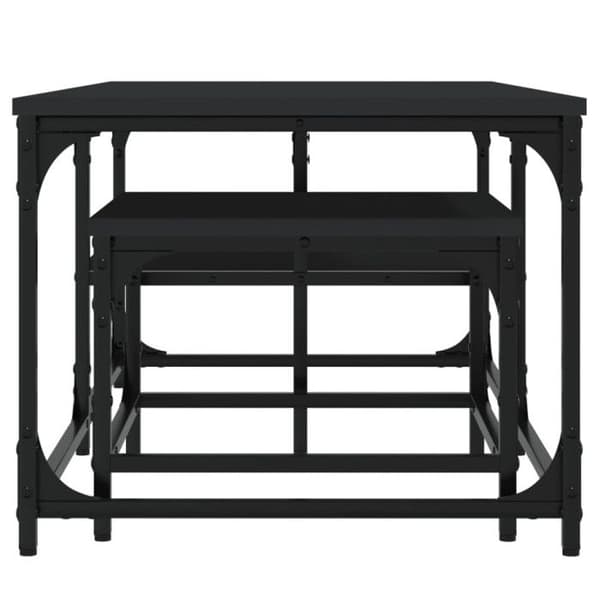 vidaXL Häckande soffbord 2 st Black Engineered Wood 835394