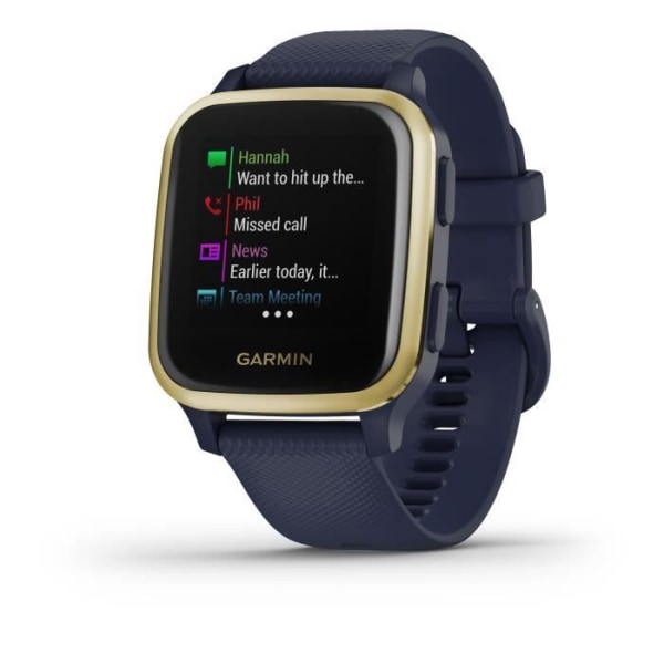 GARMIN Venu Sq Music Edition - Captain Blue/Light Gold - Health and Wellbeing Connected Sports GPS Watch