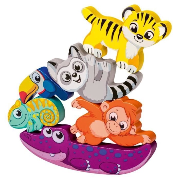 Ravensburger play+, Sensoriskt och magnetiskt träpussel - I djungeln, 6-36 månader, Första ålder, baby Flerfärgad