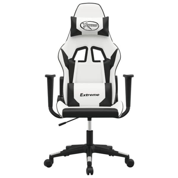 Svart och vit spelmassage stol i konstläder