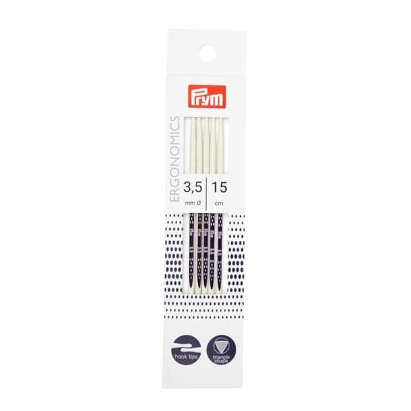 PRYM ERGONOMISKA STRICKNÅLAR MED DUBBLA SPETSAR 15 CM 3,50 MM X