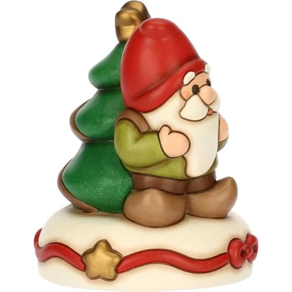 THUN - Musikkekasse GNOME Oliver og juletre i keramikk, Medium, 11,7 x 12,1 cm, Høyde 14,6 cm