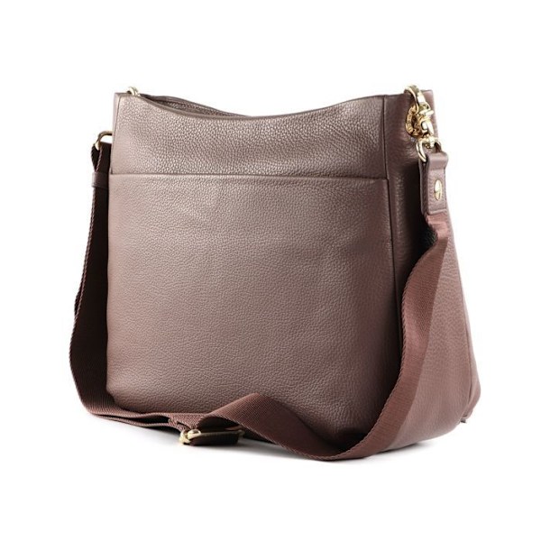 Axelväska - MANDARINA DUCK - Mellow Leather Crossover - 100% läder - Brun - 34x26x5 cm kastanj
