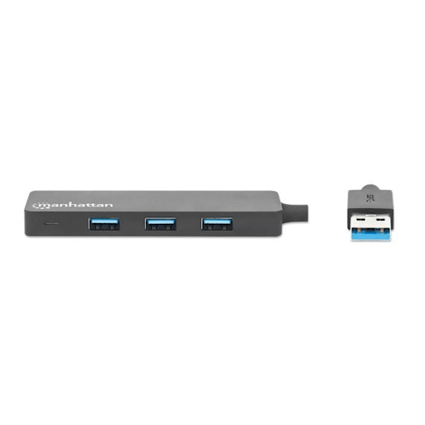 Manhattan USB 3.2-hub - 4 portar - USB-A - Plug and Play - Svart