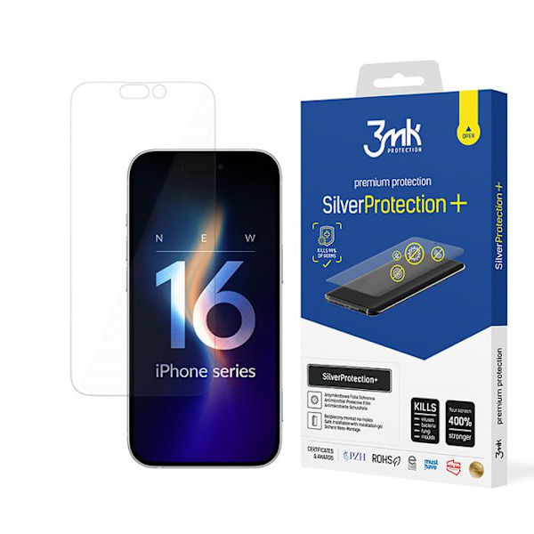 Skyddfilm för iPhone 16 Plus 3mk SilverProtection+